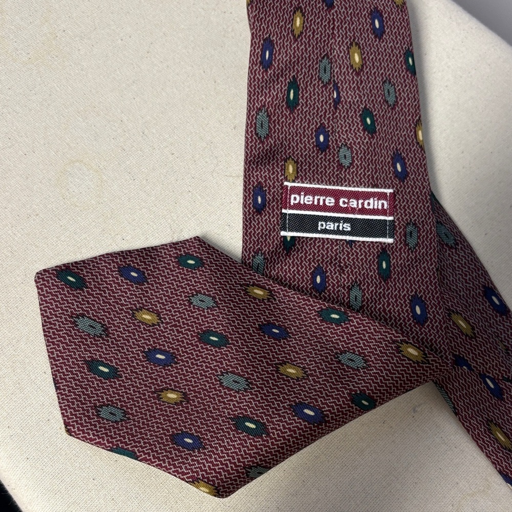 Pierre Cardin Maroon Geometric Tie